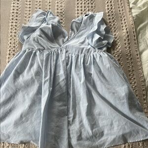 Blue and White Striped Dress